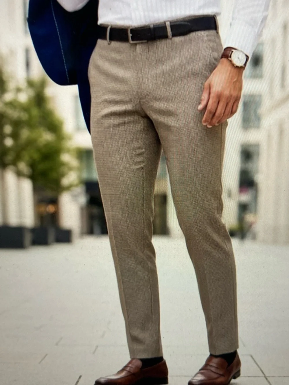 NWT Banana Republic Slim Fit Cotton Chino Pants Micro Plaid S546